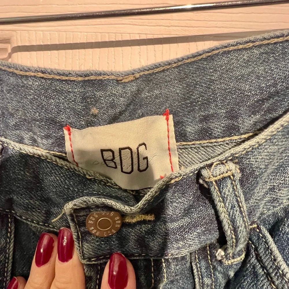 BDG Jeans Women's 28 High Rise Baggy Cargo Carpenter Stritch Medium Wash Denim - Picture 8 of 14